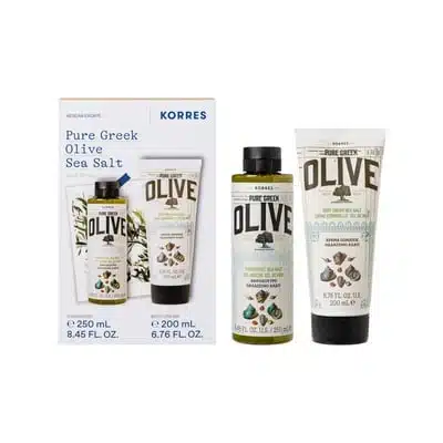 Pure Greek Olive Sea Salt Renewing Body Cleanser + Body Smoothing Milk