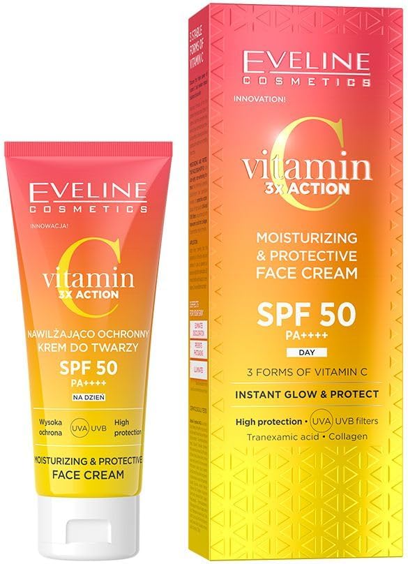 Eveline Vitamin C 3x Action – Moisturizing Protective Face Cream SPF 50